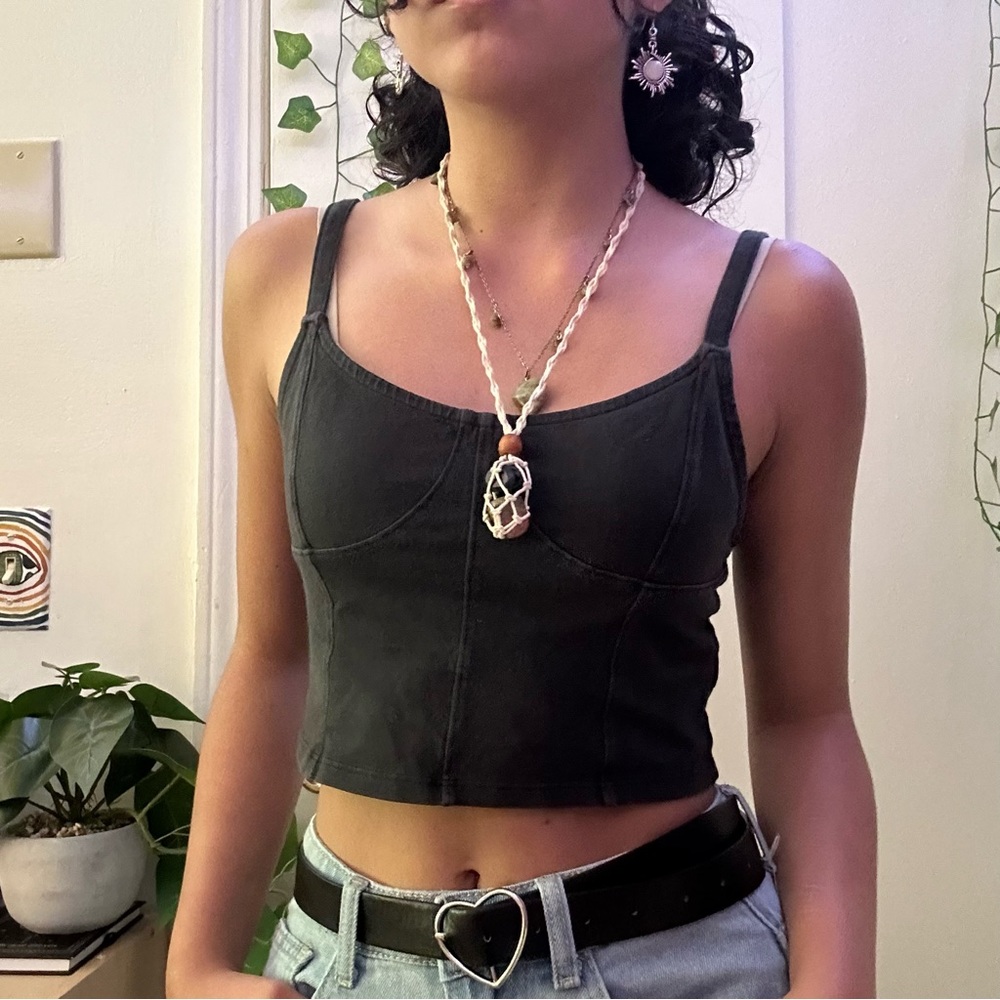 SOLD ON DEPOP Cropped black tank🌙